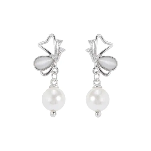 Lang Wind S925 Silver Stud Earrings Women's
