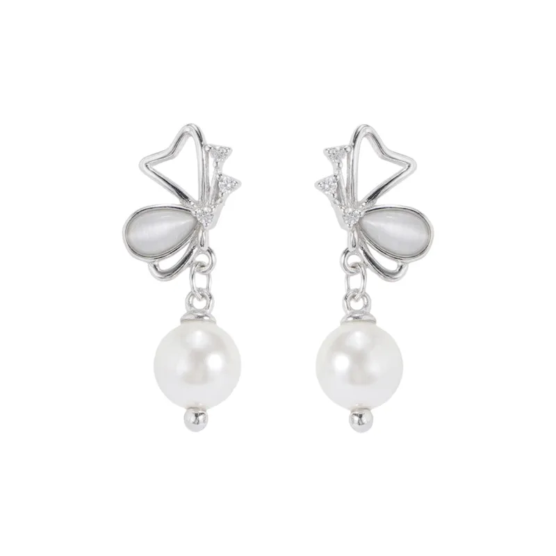 Lang Wind S925 Silver Stud Earrings Women's-0