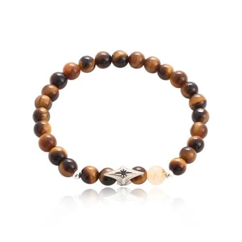 FOREVER MELODY Tiger's Eye Stone Bracelets Men's