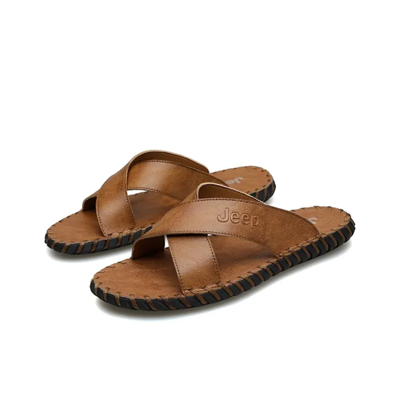 Jeep Rubber Sole Slip Resistant Abrasion Resistant Slide Slippers Men's-2