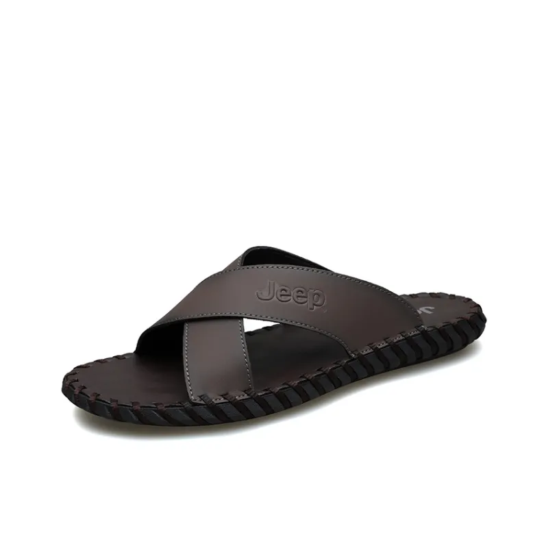 Jeep Rubber Sole Slip Resistant Abrasion Resistant Slide Slippers Men's-13