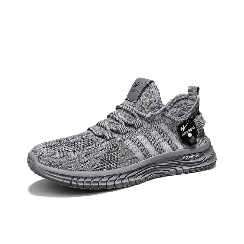 Binary Lightweight And Breathable Low Top Casual Shoes Men's Gray-5
