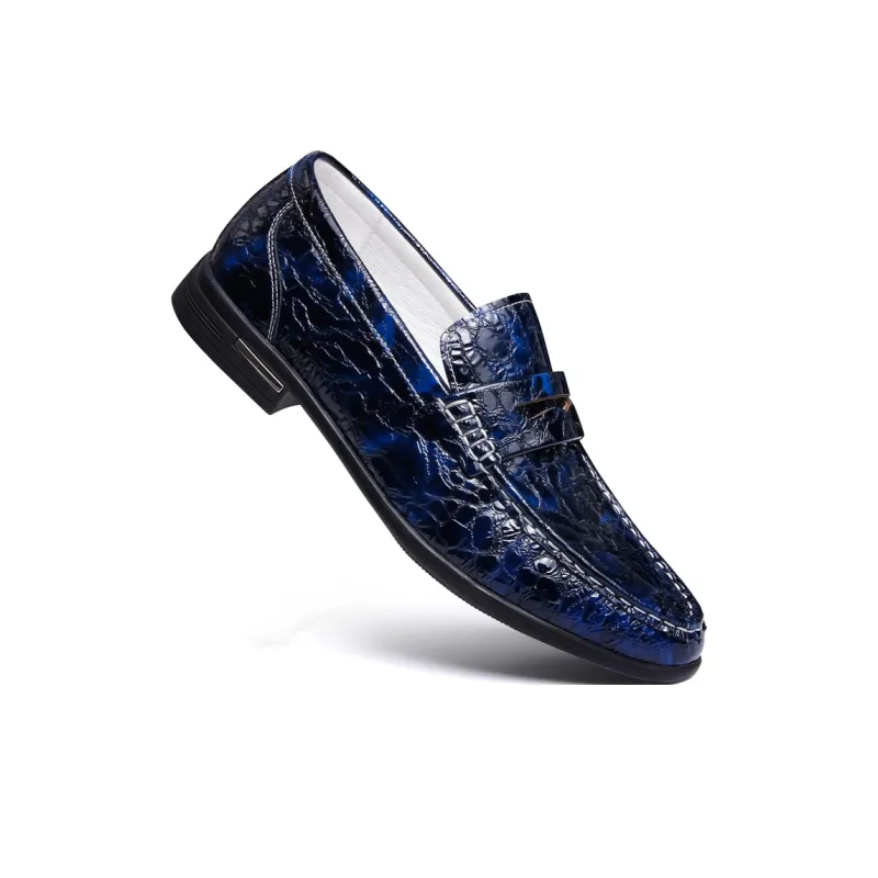PALMPOLO Loafers Low Heel Men's Blue-3