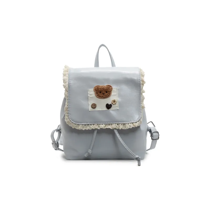 TOUTSEUL YOLO PU Backpack Unisex Ecru/Black/Blue/Pink-12