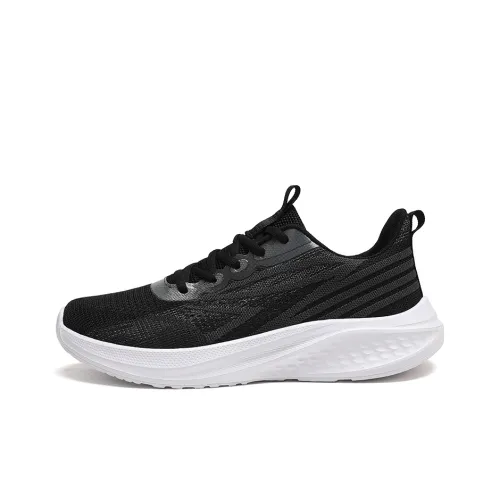 TELENT Shock Absorbers With Slip Resistant And Abrasion Resistant Properties Low Top Casual Shoes Unisex Black Gray