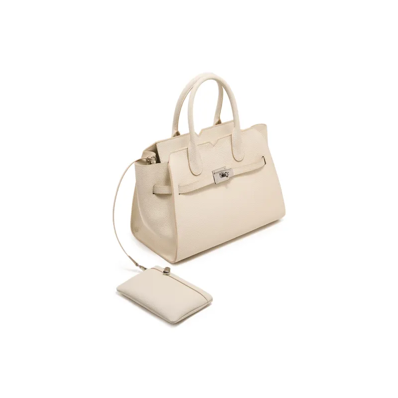 PIERRE CARDIN Cow Leather Shoulder Bag, Handbag Tubas Women's Black/Elephant Grey/Beige-15