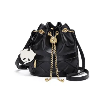 CNOLES Synthetic Leather Shoulder Bag Crossbody Bag Women's Vis Black