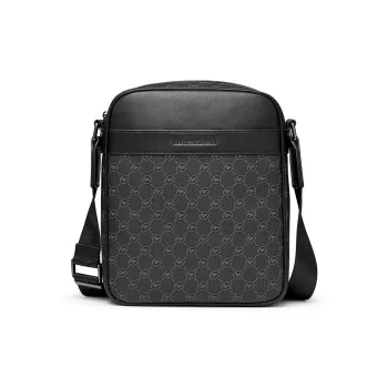 FAIRWHALE PVC Crossbody Bag, Shoulder Bag Regular Men's Black