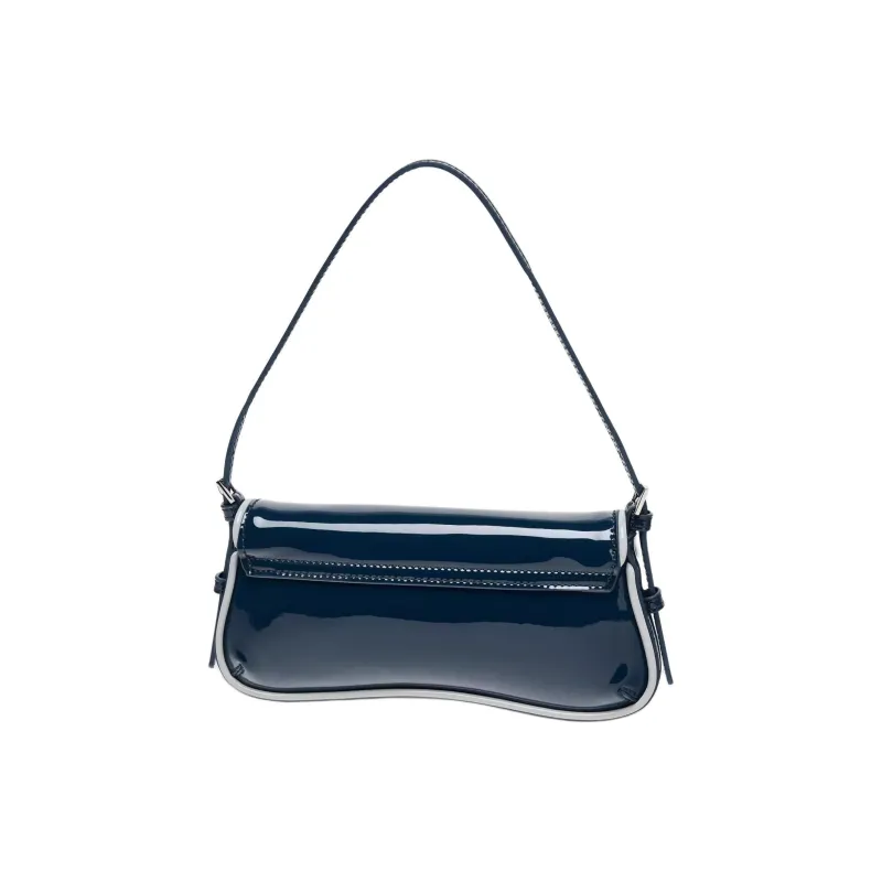 ZARA Artificial Leather Shoulder Bag Trumpets Women's Blue-3
