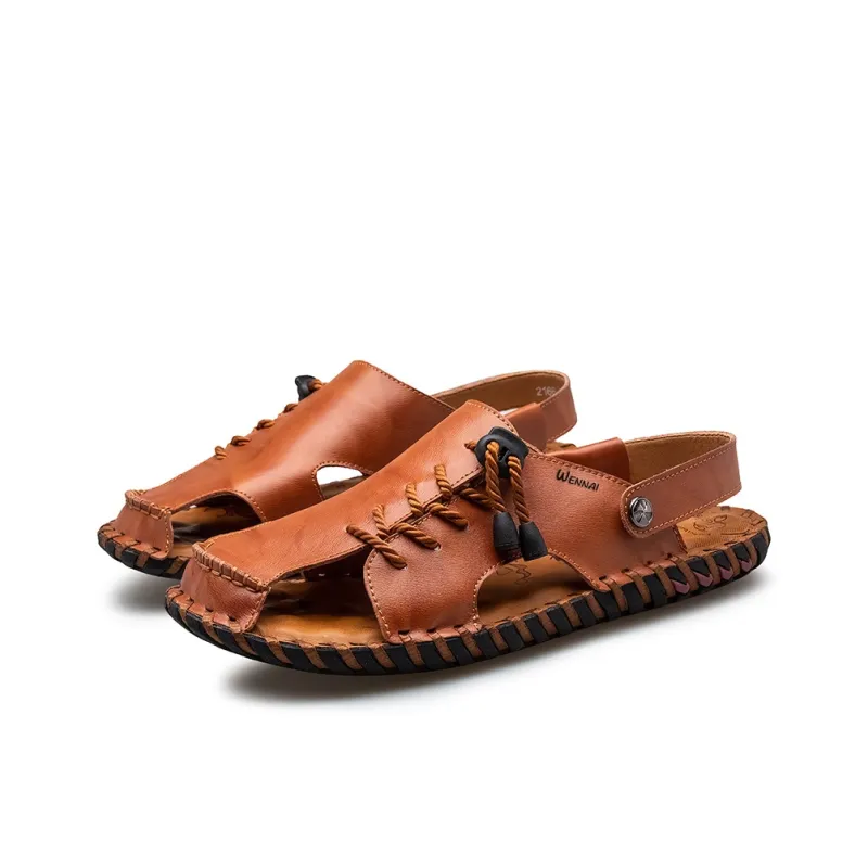 Wen Nai Beach Sandals Men's Red Brown-2