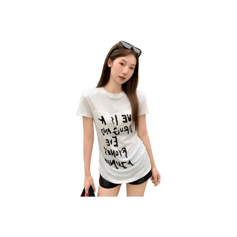 Mu Xiao Xin T Shirts Women's White-0
