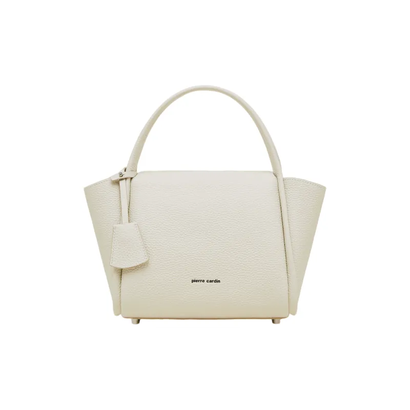 PIERRE CARDIN Cow Leather Shoulder Bag, Crossbody Bag, Handbag Regular Women's Black/Beige/Elephant Gray-2