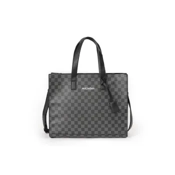 Mulinsen PU Shoulder Bag Regular Men's Square Black/Pattern Black