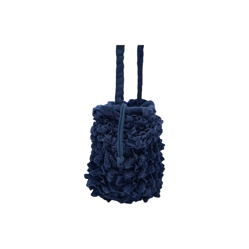 ZARA Cotton Shoulder Bag Women's Blue-2