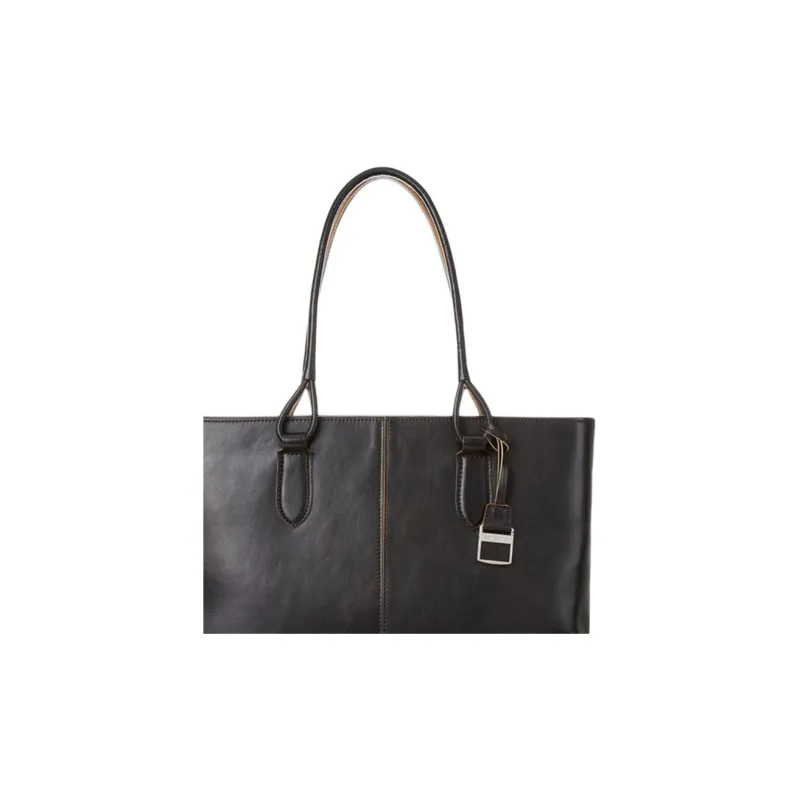 SAMSONITE Cow Leather Tote Bag Shopping Bag Handbag Large Size Unisex Charcoal-2