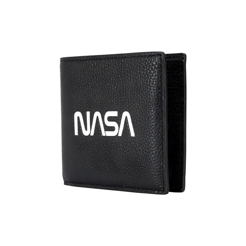 COACH X NASA Collaboration Double Zip Wallet Glossy Pebbled Leather Wallet Men's Black-1
