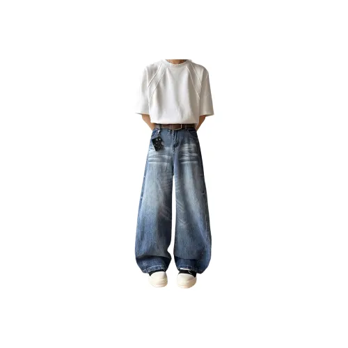 NVRFRGT Jeans Unisex Light Gray