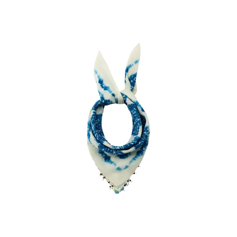 ZARA Cotton Knit Scarves Women's Blue-1