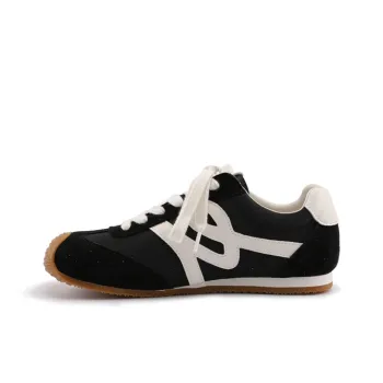 JOSINY Shock Absorbers Slip Resistant, Abrasion Resistant, Lightweight Skateboard Shoes Women's Beige/Black