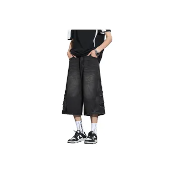 IGOI Denim Shorts Unisex Black Gray