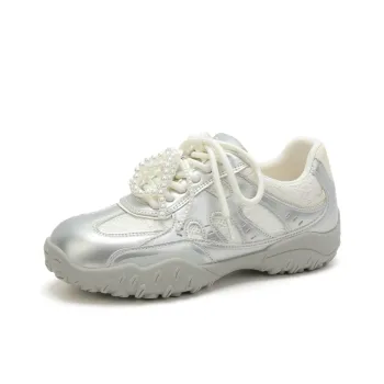 JOSINY Shock Absorbers Slip Resistant, Abrasion Resistant, Lightweight Casual Shoes Women's Silver