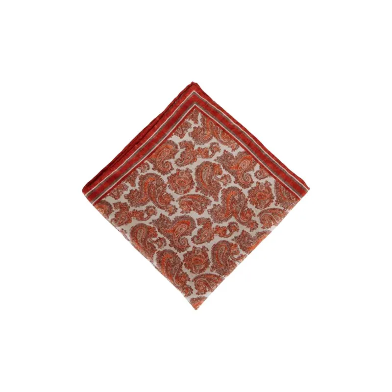 Brunello Cucinelli Paisley print Silk Pocket Square-0