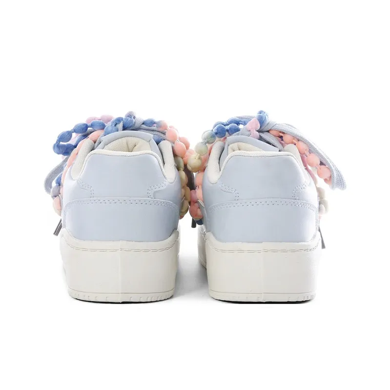 Ordifen Low Top Skateboard Shoes Women's Light Blue-3