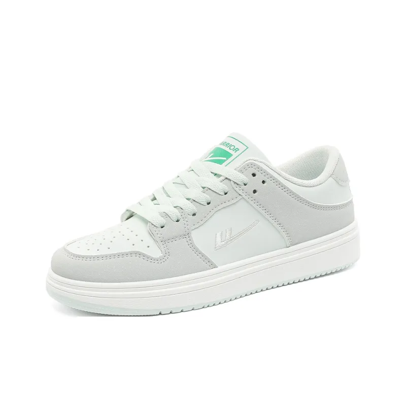 Warrior Abrasion Resistant Breathable Low Top Skateboard Shoes Women's Gray Blue Green-2
