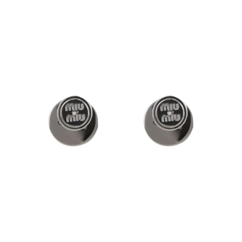 MIU MIU Silver Plated, Brass, Enamel Earrings Women's Silver-1