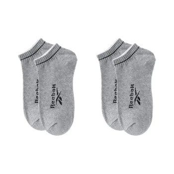 Reebok No Show Socks Unisex 2 Pack Light Gray