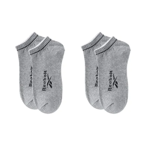 Reebok No Show Socks Unisex 2 Pack Light Gray