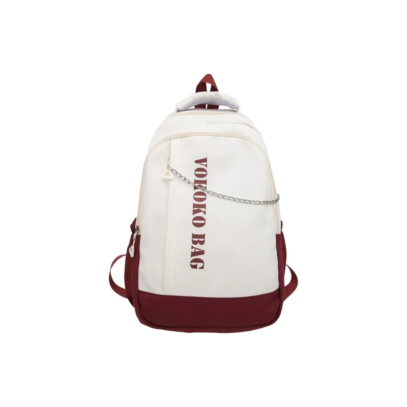 WICKBUEN Nylon Backpack Regular Unisex Blue/Burgundy/Pink-6