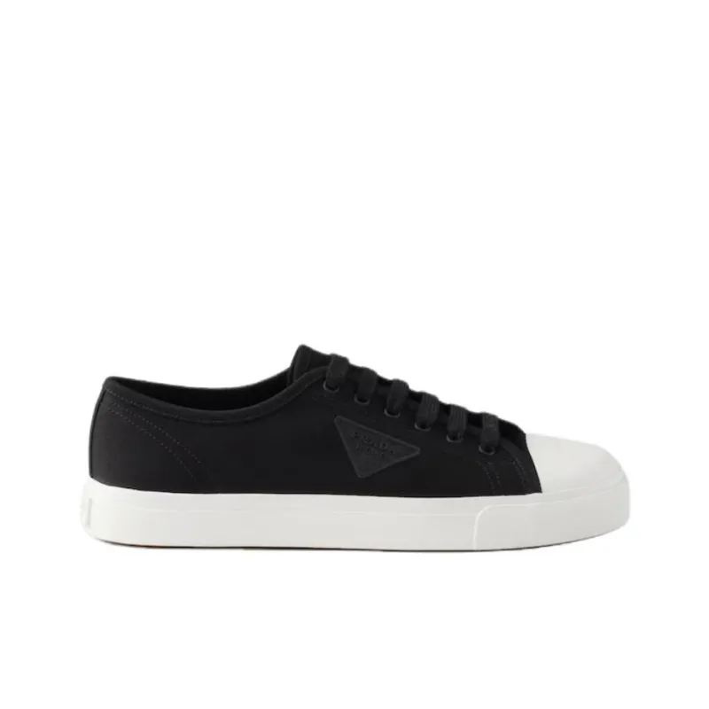 PRADA Low Top Canvas Shoes Men's Black-1