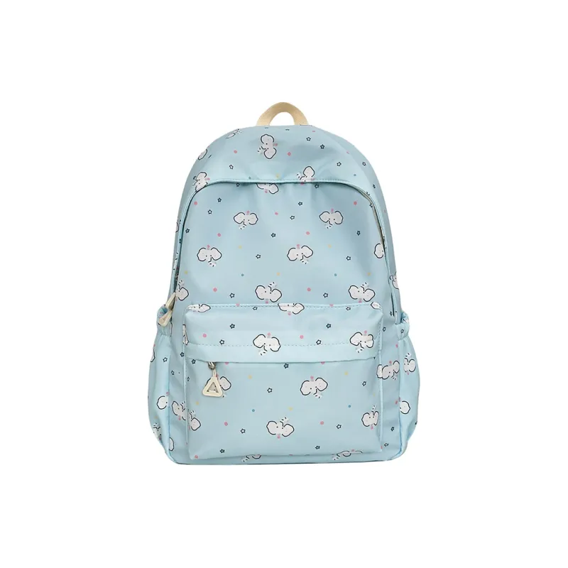 WICKBUEN Nylon Backpack Unisex Beige/Blue/Purple-6