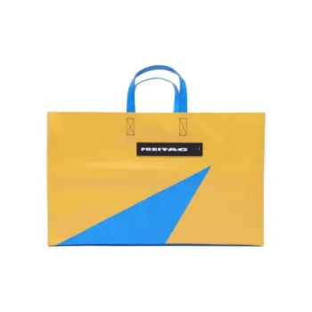 FREITAG PVC Tote Bag, Shopping Bag, Handbag Tubas Unisex Yellow & Blue