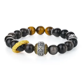 CHINA GOLD Natural Obsidian Jade Bracelets Unisex