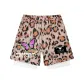 Brown Leopard Print Mock Two-Piece Butterfly Spider Web