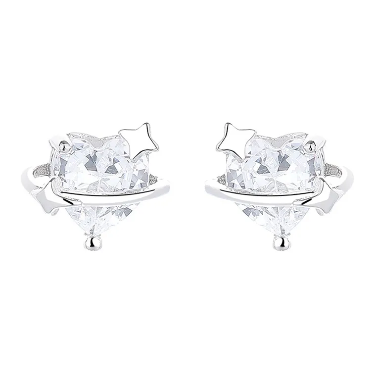 CENTURY&KINDLE S925 Silver Stud Earrings Women's-0