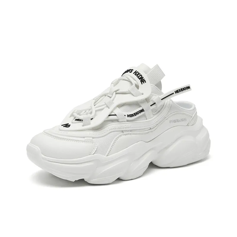 PAIBLOKS Abrasion Resistant Slip Resistant Closed Toe Slippers Chunky Sneakers Unisex-6