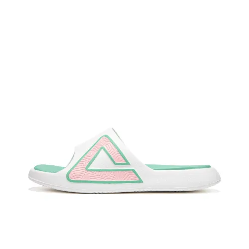 PEAK State Pole Slip Resistant Odor Resistant Abrasion Resistant Slide Slippers Women's White Lake Green