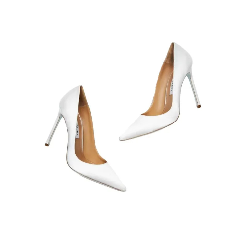 AQUAZZURA Purist Slim Heel High Heels 10.5cm Women's White-3