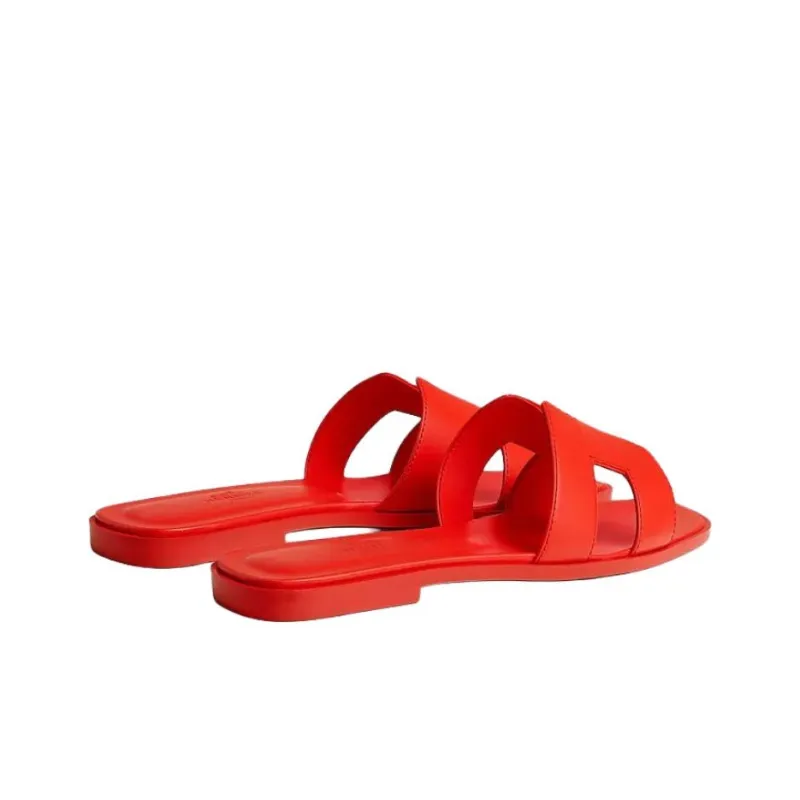 HERMES Oran Slide Slippers Women's Pomegranate Red-3