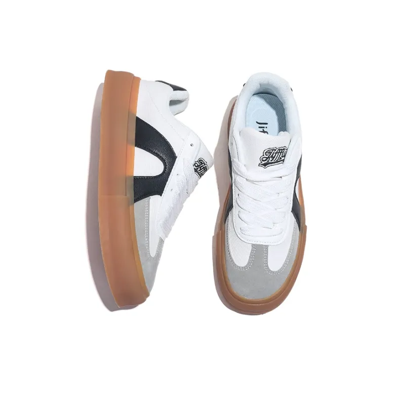 Jifffly Slip Resistant, Abrasion Resistant, Lightweight Low Top Skateboard Shoes Unisex White-3