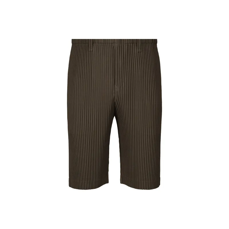 Homme Plissé Issey Miyake Casual Shorts Men's Mud Brown-1