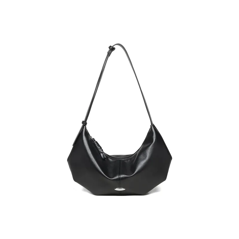 PT'SON Synthetic Leather Dumpling Bag, Crossbody Bag, Shoulder Bag Women's Black/Coffee-2