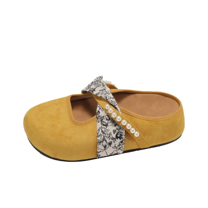 AJPAP Rubber Sole Abrasion Resistant Slip Resistant Closed Toe Slippers Women's-6