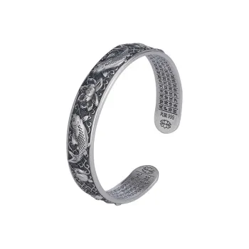 FUYUFU Sterling Silver 999 Fine Silver Bangles Women's