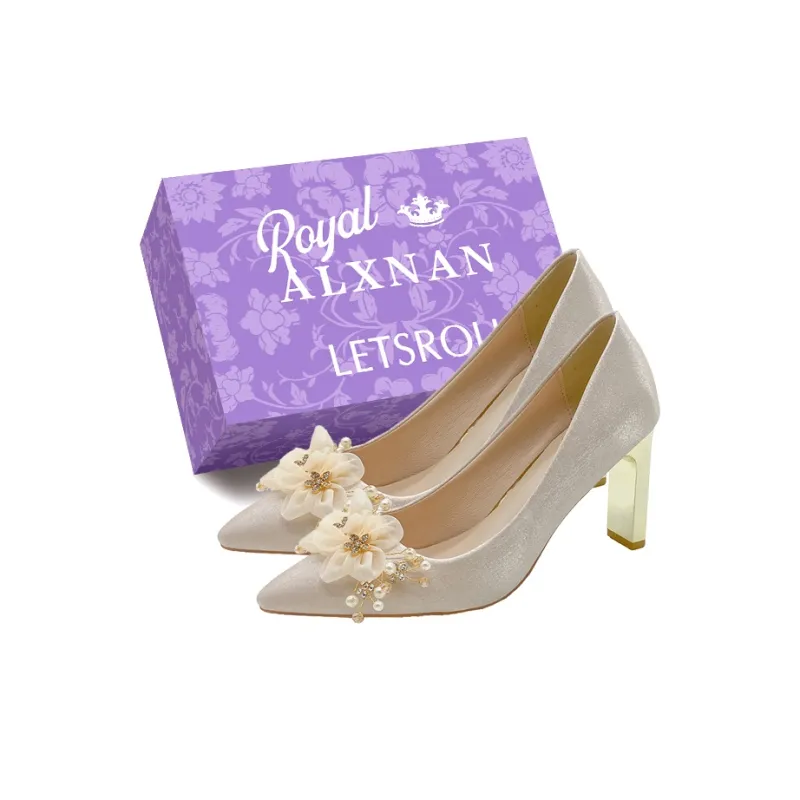 Alxnan Chunky Heel High Heels Women's Ecru-0