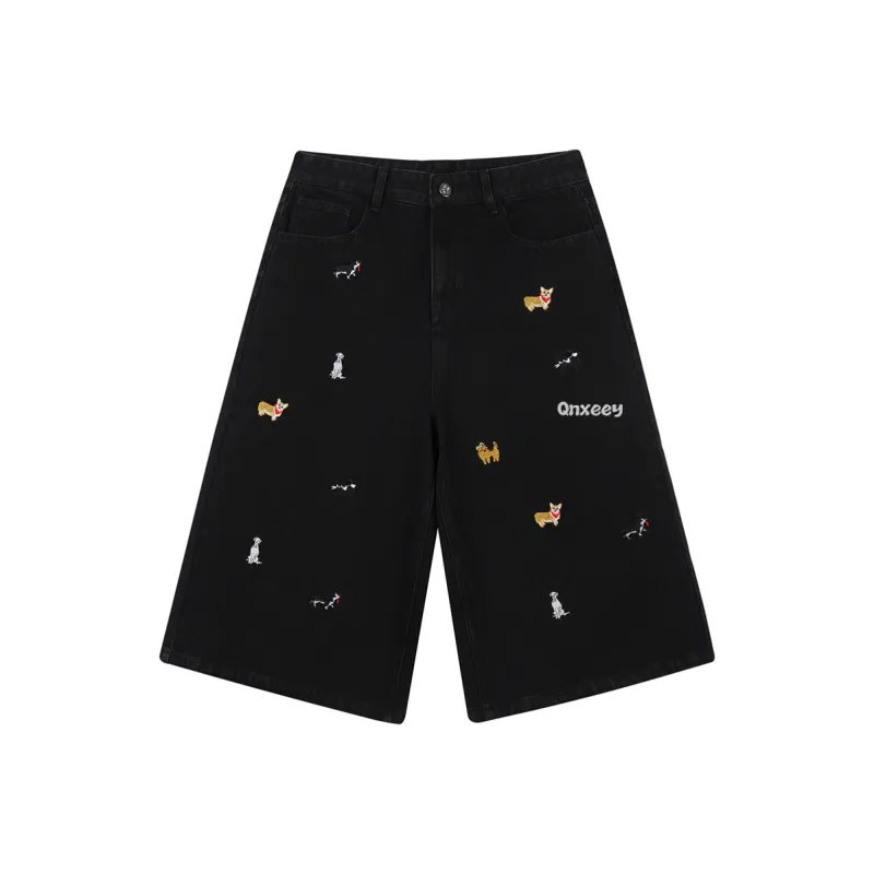 Qnxeey Denim Shorts Unisex-2