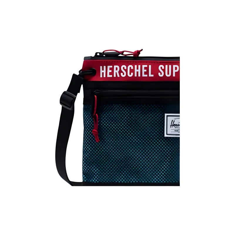 Herschel Athletics Series Color Block Fabric Shoulder Bag, Crossbody Bag Unisex Black, Red & Multicolor-3